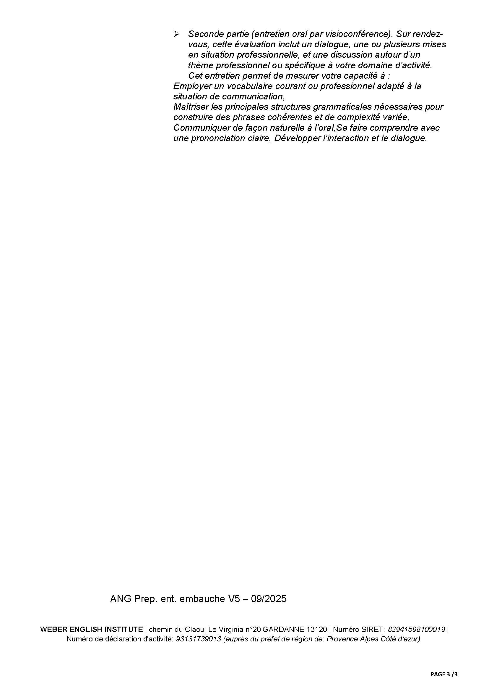 Préparation aux entretiens d’embauche en Anglais 